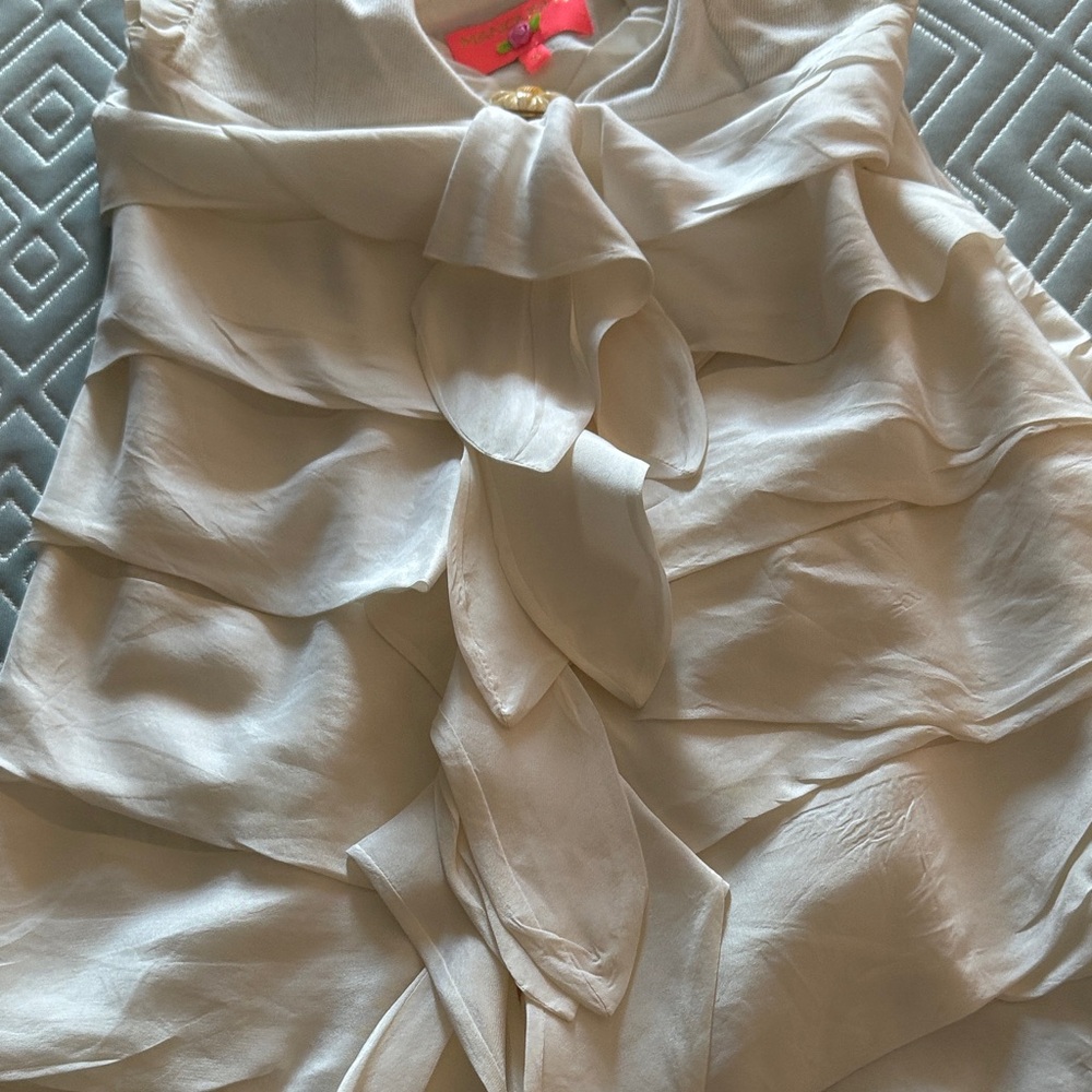 Chic Cream Ruffle Mini Dress - Picture 5 of 6